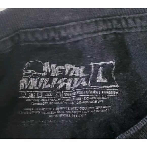 Metal Mulisha T Shirt Men’s Large Black Graphic Skull Military Y2K Biker Tee - Picture 5 of 5